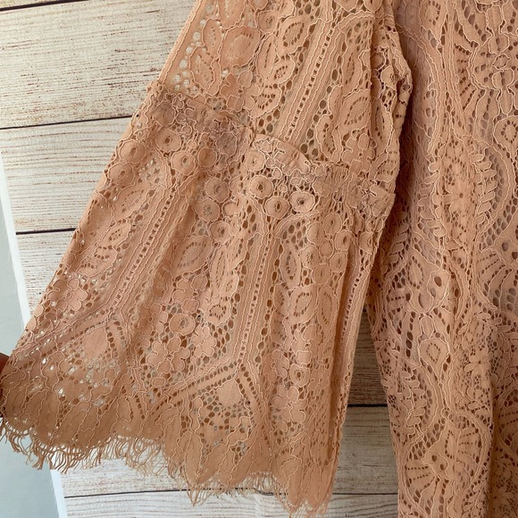 Worthington Womens Lace Peachy Pink Shift Dress Size 2X Plus Spring Easter - Picture 9 of 10